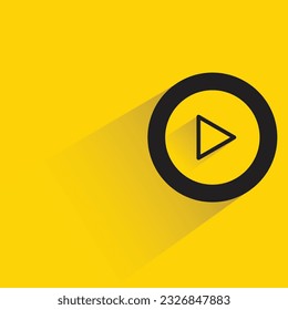 reproductor de vídeo con sombra sobre fondo amarillo