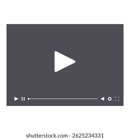 Reprodutor de vídeo mostrando o botão de reprodução com a barra de progresso e os botões de controle