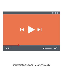 Video player showing streaming online content on computer screen