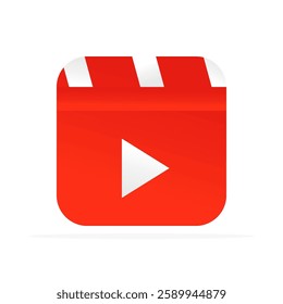 video player sign icon, colored flat vector. modern and minimalist design