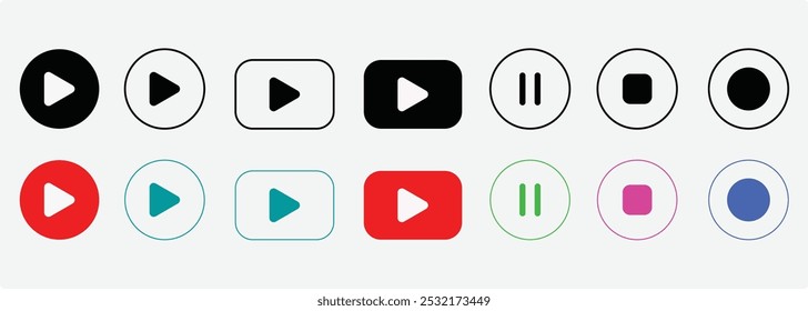 Video player sign, Ply button, live streaming. vector illustration.
