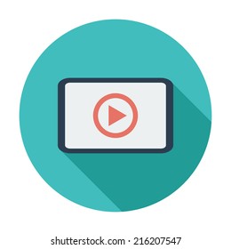 Video player. Single flat color icon. Vector illustration.
