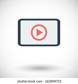 Video player. Single flat icon on white background. Vector illustration.
