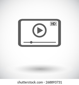 Video player. Single flat icon on white background. Vector illustration.
