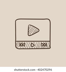 Video player sketch icon.