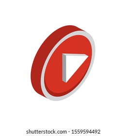 video player social media isometric icon vector illustration