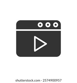 Video player solid icon. Vector illustration