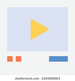Video Player Streaming Icon Vector Flat Illustration