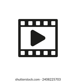 Video player symbol and film frame. 