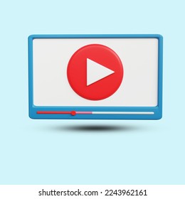 video player symbol icon 3d render design