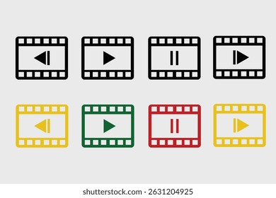 ícone de símbolo do player de vídeo em vetor plano
