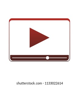 Video player symbol red lines