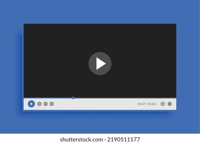 video player template design in blue theme