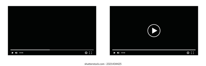 Video player template icon. Multimedia player template icon, vector illustration