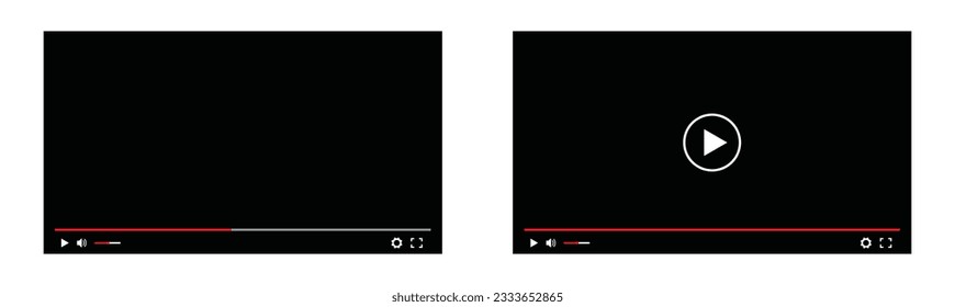 Video player template icon. Multimedia player template icon, vector illustration