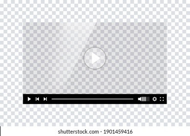 Video Player Template Interface. Blank Mockup Video Player Web UI Design. Stock Vector. EPS 10