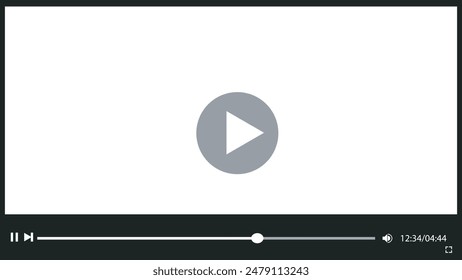 Video player template interface. frame playback vector illustration