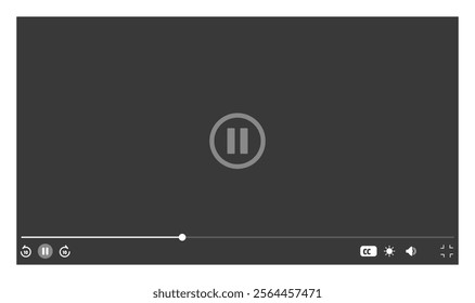 Video player template interface. Video hosting mockup, social media concept. Web video channel or mobile app. Desktop live stream