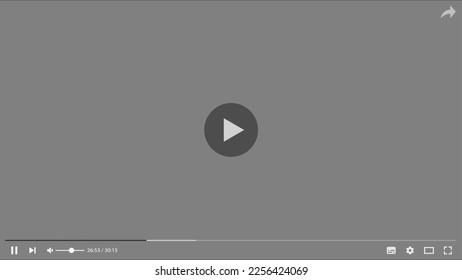 Video player template interface Illustration of pupular app, web or program