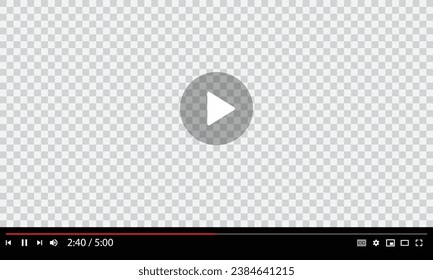Video player template interface. Video player. Modern video multimedia player. Screen video player