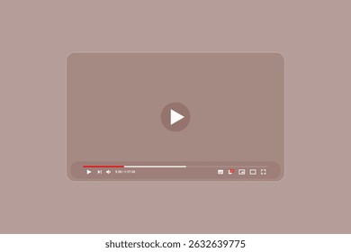 Interface de modelo de reprodutor de vídeo, conceito de mídia social, Site vídeo player mockup