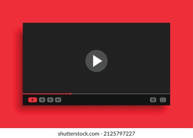 plantilla de reproductor de vídeo con tema de color rojo