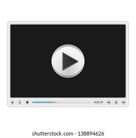 Video player template, vector eps10 illustration