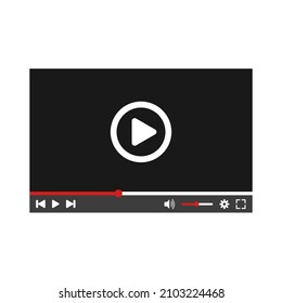 Video player template. Vector Illustration with video player vector for web background design. Play button illustration.