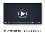 Video player template for web or mobile apps. Vector illustration.