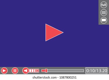 video player template for web and mobile apps. video player background.