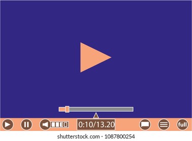 video player template for web and mobile apps. video player background.