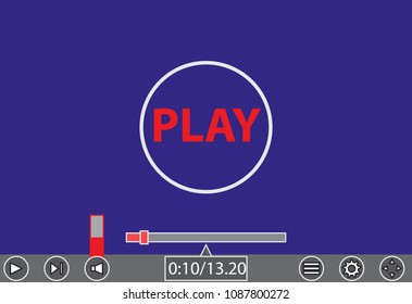 video player template for web and mobile apps. video player background.