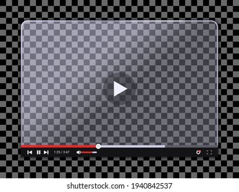 Video player template for web or mobile apps. Vector interface of video and audio player. Vector illustration.