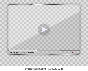 Video player template for web or mobile apps. Vector interface of video and audio player. Vector illustration.