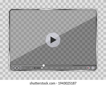 Video player template for web or mobile apps. Vector interface of video and audio player. Vector illustration.