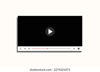 Video player template for web or mobile apps. Vector illustration