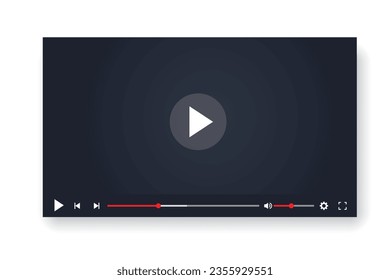 Video player template for web or mobile apps vector illustration. flat design