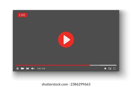 Video player template for web or mobile app. Vector illustration