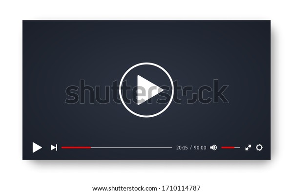 Video player template for web or mobile\
apps. Vector\
illustration.