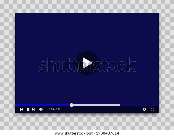 Video player\
template for web or mobile apps. Vector interface of video and\
audio player. Vector\
illustration.