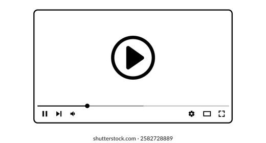 Video player template with white background