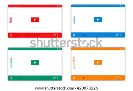 video player templateconcept   for web and mobile apps / you tube android mockup /  youtube and vimeo video player mock up  / stream ui symbol / apple ios concept videoplayer hd 4k / ux 4k 3d mp4 tv