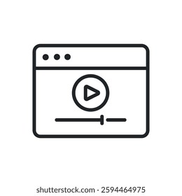 Video player thin line icons. Perfect pixel on transparent background