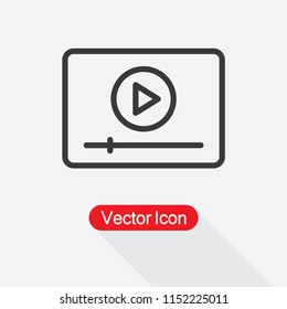 Video Player With Timeline Icon Vector Illustration Eps10