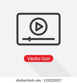 Video Player With Timeline Icon Vector Illustration Eps10