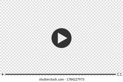 Video Player Transparent Mockup Background, Vector Play Screen From Videoplayer Illustration