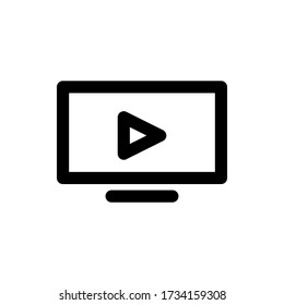 Video player or tv player sign and symbol for website design or template design. Vector illustration icon.