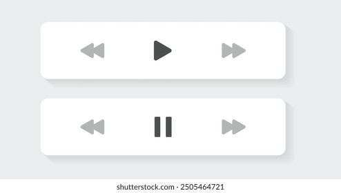 Video Player Ui design Control Bar with Play, Pause, Forward, and Backward Buttons, Featuring a Modern and Sleek Design, Perfect for Video Streaming, Online Courses, and Social Media Platforms