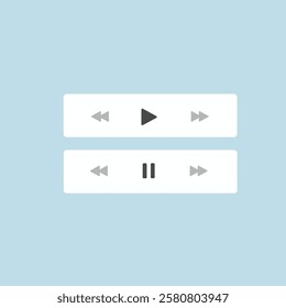 Video Player Ui design Control Bar with Play, Pause, Forward, and Backward Buttons