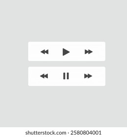 Video Player Ui design Control Bar with Play, Pause, Forward, and Backward Buttons